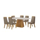 Conjunto De Jantar Mesa Áustria 160cmx80cm Tampo Mdf/vidro Co