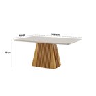 Conjunto De Jantar Mesa Áustria 160cmx80cm Tampo Mdf/vidro Co