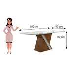 Conjunto De Jantar Mesa Bella Tampo Mdf E Vidro, 6 Cad. Dallas