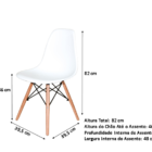 Conjunto De Jantar Mesa Eiffel 80cm Branca + 4 Cadeiras Eiffe
