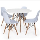 Conjunto De Jantar Mesa Eiffel 90cm Branca + 4 Cadeiras Eiffe