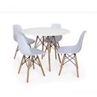 Conjunto De Jantar Mesa Eiffel 90cm Branca + 4 Cadeiras Eiffe