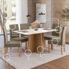 Conjunto De Jantar Mesa Isa Vidro Retangular 160cm E 6 Cadeir