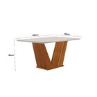 Conjunto De Jantar Mesa Maia Tampo Mdf E Vidro Com 6 Cadeiras