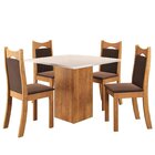 Conjunto De Jantar Mesa Quadrada Olimpia Com 4 Cadeiras Dalas