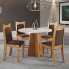 Conjunto De Jantar Mesa Redonda Herbal Com 4 Cadeiras Dalas M