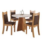 Conjunto De Jantar Mesa Redonda Herbal Com 4 Cadeiras Dalas M