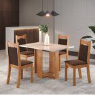 Conjunto De Jantar Mesa Retangular Ananda Com 4 Cadeiras Dala