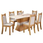 Conjunto De Jantar Mesa Retangular Chile Com 6 Cadeiras Dalas