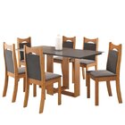 Conjunto De Jantar Mesa Retangular Laguna Com 6 Cadeiras Dala