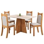 Conjunto De Jantar Mesa Retangular Laisa Com 4 Cadeiras Dalas