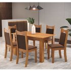 Conjunto De Jantar Mesa Retangular Timbo Com 6 Cadeiras Dalas