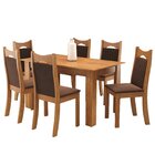 Conjunto De Jantar Mesa Retangular Timbo Com 6 Cadeiras Dalas