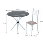 Conjunto De Jantar Mesa Tampo Redondo De Granito Topázio Com