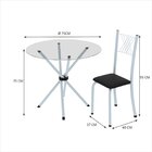 Conjunto De Jantar Mesa Tampo Redondo De Vidro Incolor Com 4