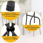 Conjunto De Jantar Mesa Tampo Redondo De Vidro Incolor Com 4