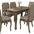 Conjunto De Jantar Onix Freijó Com 6 Cadeiras Pena Caramelo -