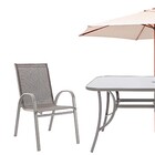 Conjunto de Mesa com 2 Cadeiras 1 Banco e 1 Ombrelone Alma Cinza Naterial