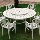 Conjunto De Jardim Com Mesa Giratória 6 Cadeiras Fênix + Ombr