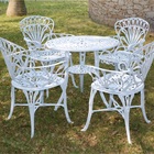 Conjunto De Jardim Modelo Primavera Mesa E 4 Cadeiras - Branco