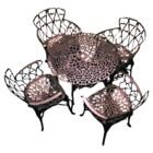 Conjunto De Jardim Modelo Viena Mesa E 4 Cadeiras - Marrom