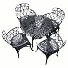 Conjunto De Jardim Modelo Viena Mesa E 4 Cadeiras - Preto