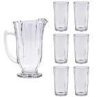 Conjunto De Jarra 1l E 06 Copos 270ml De Vidro Lile Lyor 7788