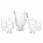 Conjunto De Jarra Com 6 Copos De Vidro Xadrez 7789 Lyor