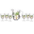 Conjunto De Jarra Com 6 Taças Palm Hand Painting Lyor 7787