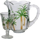 Conjunto De Jarra Com 6 Taças Palm Hand Painting Lyor 7787