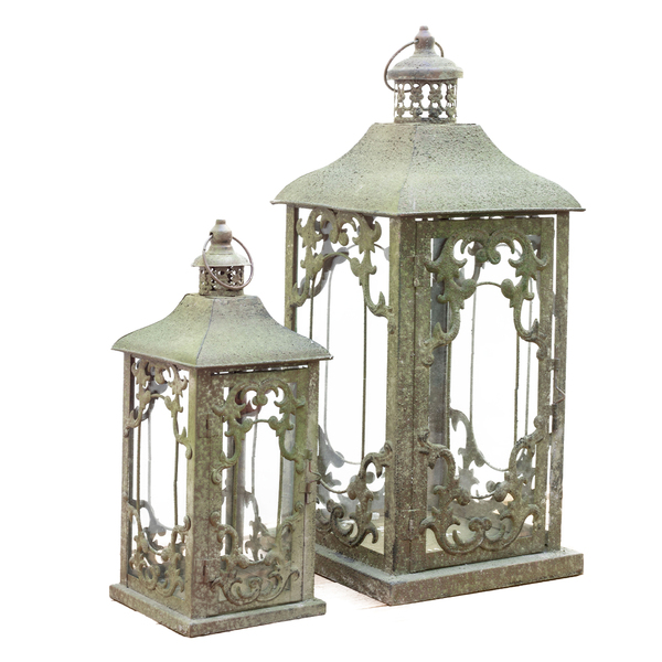 Conjunto De Lanternas Marroquinas Metal Cor Verde Detalhadas