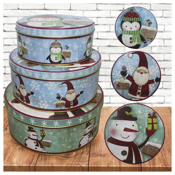 Conjunto De Latas Natalinas Turma Do Polo Norte Para Doces Ch