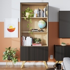 Conjunto De Livreiros Com Nichos Watts Preto Tauari