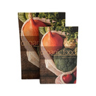 Conjunto De Livros Caixa Em Madeira Organic Food