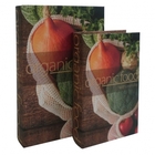Conjunto De Livros Caixa Em Madeira Organic Food