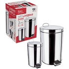 Conjunto De Lixeiras Inox Com Pedal 2 Peças 3 E 12 Litros - E