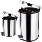 Conjunto De Lixeiras Inox Com Pedal 2 Peças 5 E 20 Litros - E