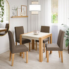 Conjunto De Mesa 0,90 C/ 4  Cadeiras Grace/maia - Cimol - Nat