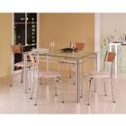 Conjunto De Mesa 1,2 M Com 4 Cadeiras - Tampo Em Vidro - Aço