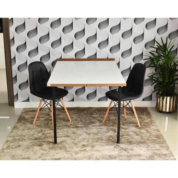 Conjunto De Mesa 1,40 Branco/noronha + 2 Cadeiras Botonê - Pr