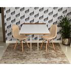 Conjunto De Mesa 1,40 Branco/noronha Inox + 2 Cadeiras Botonê