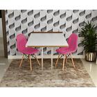 Conjunto De Mesa 1,40 Branco/noronha Inox + 2 Cadeiras Botonê