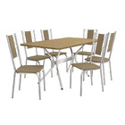 Conjunto De Mesa 1,60m 6 Cadeiras Cromadas Kappesberg