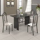Conjunto De Mesa 120x75cm Tampo Ardósia Com 4 Cadeiras Bianca