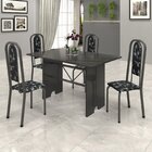 Conjunto De Mesa 120x75cm Tampo Ardósia Com 4 Cadeiras Lavíne