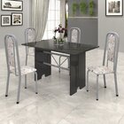 Conjunto De Mesa 120x75cm Tampo Ardósia Com 4 Cadeiras Lavíne