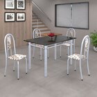 Conjunto De Mesa 120x75cm Tampo Em Ardósia Com 4 Cadeiras Iri