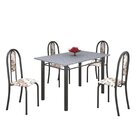 Conjunto De Mesa 120x75cm Tampo Em Granito Com 4 Cadeiras Iri