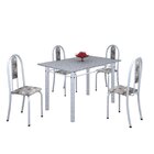 Conjunto De Mesa 120x75cm Tampo Em Granito Com 4 Cadeiras Iri