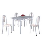 Conjunto De Mesa 120x75cm Tampo Em Granito Com 4 Cadeiras Iri